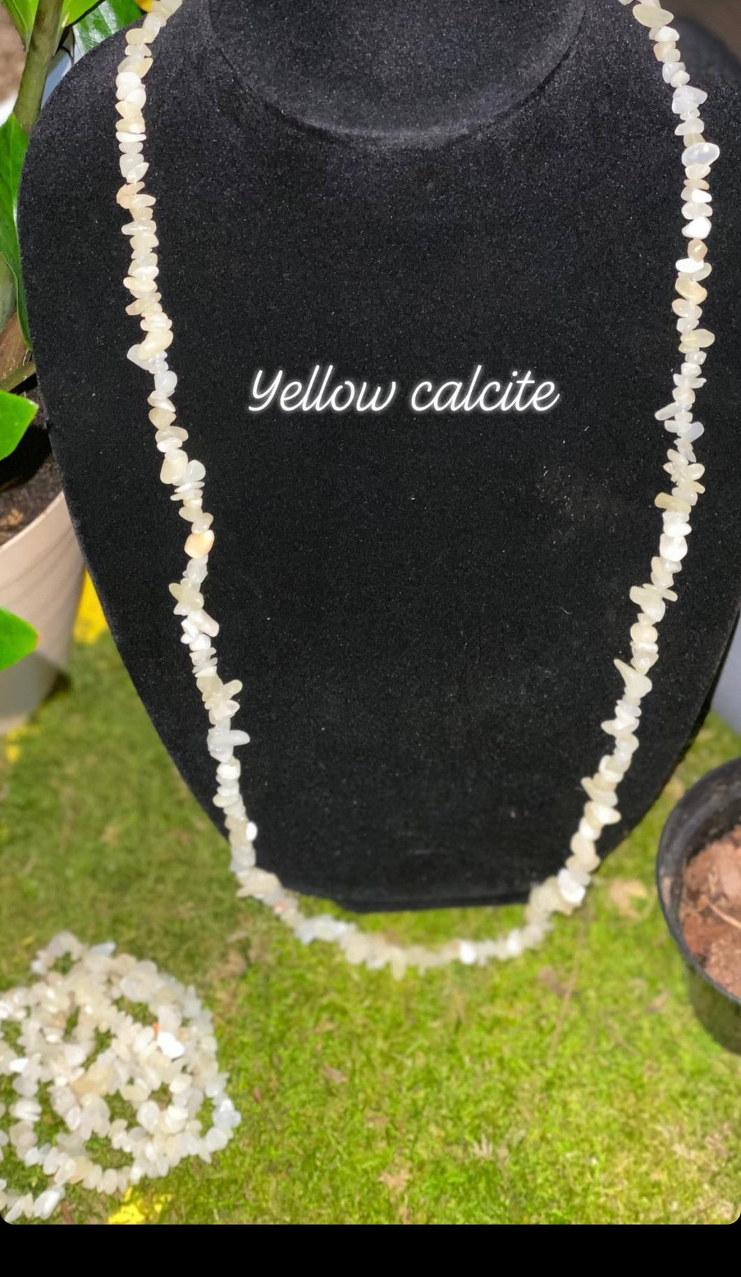 Yellow Calcite Crystal Chip Necklace